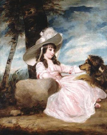 Sir Joshua Reynolds Portrait of Miss Anna Ward with Her Dog